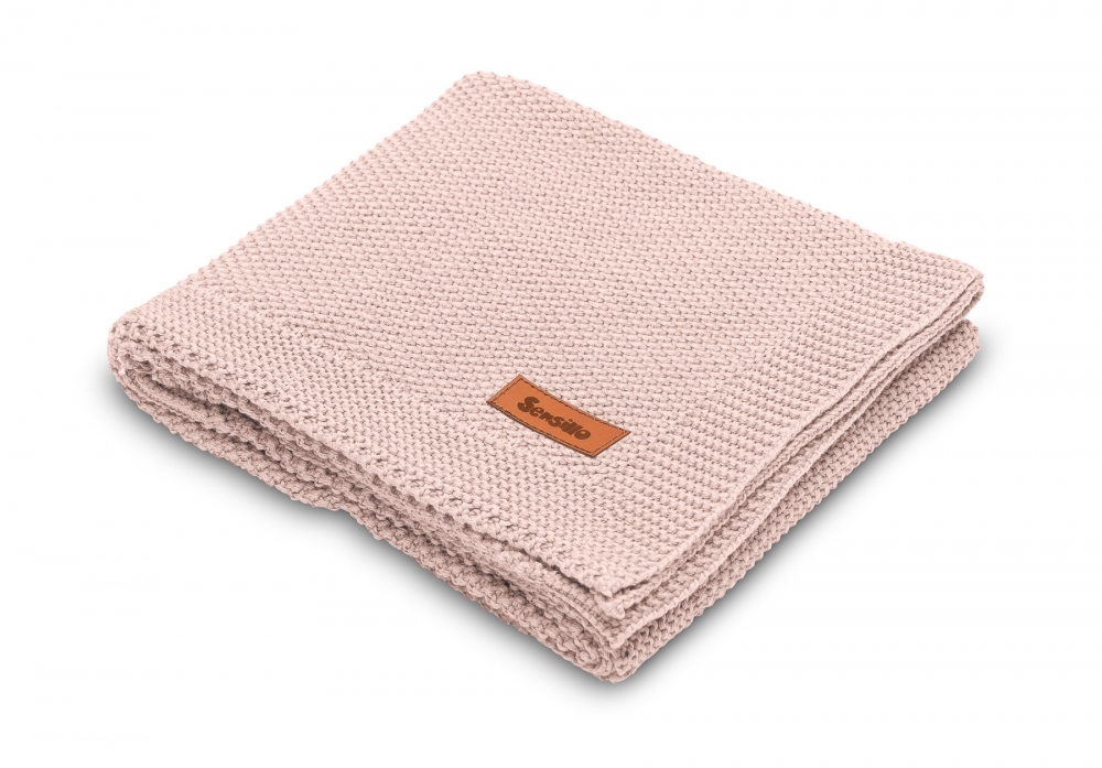Paturica de bumbac tricotata Sensillo 100x80 cm roz - 2
