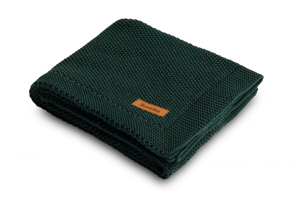 Paturica de bumbac tricotata Sensillo 100x80 cm verde inchis - 3