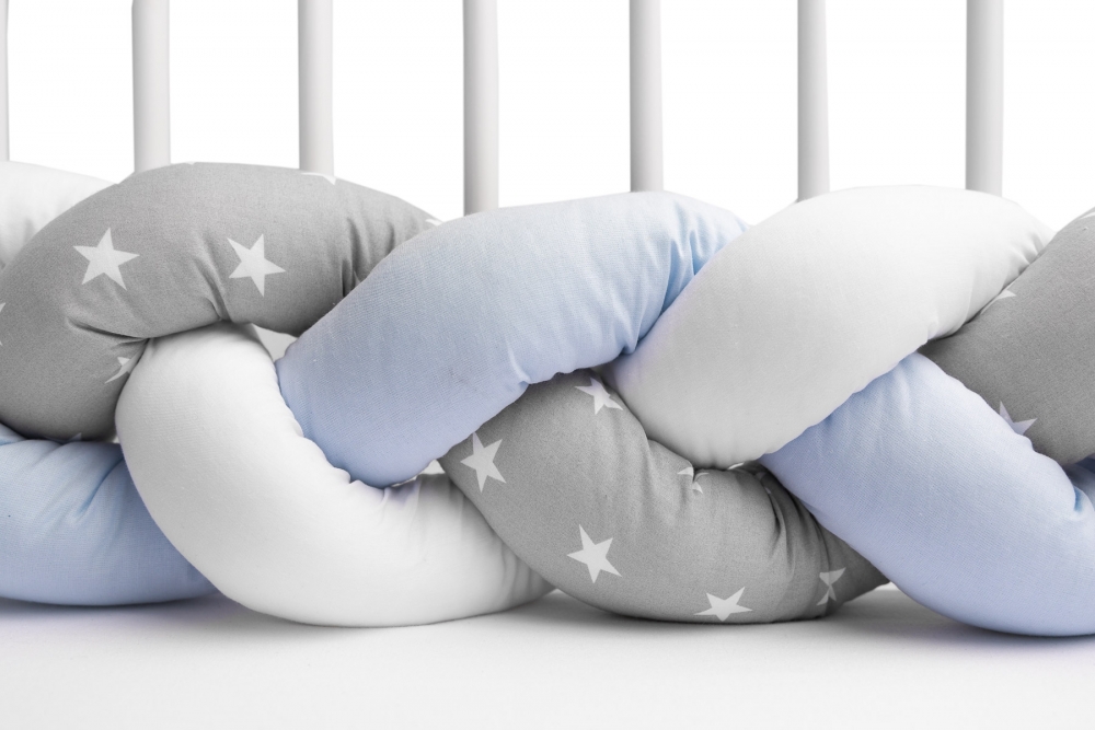 Protectie interioara pentru patut sensillo 210 cm albastrugri stelute