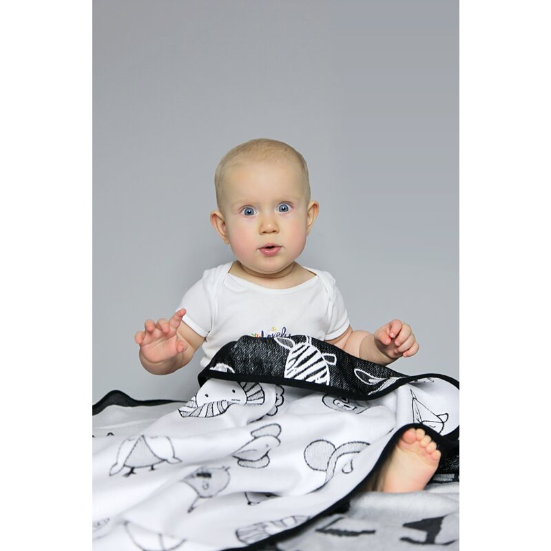 Paturica din bambus 75 x 100 cm mini zoo black and white