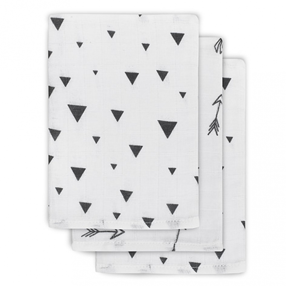 Set 3 manusi hidrofile indians bumbac alb negru