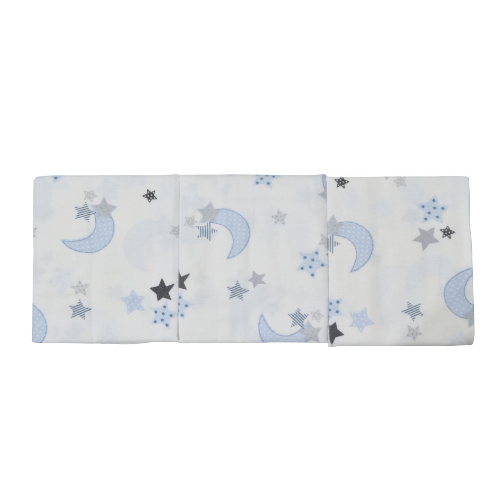 Set 3 scutece din finet 80x80 cm Nichiduta Blue Moon - 1 | YEO