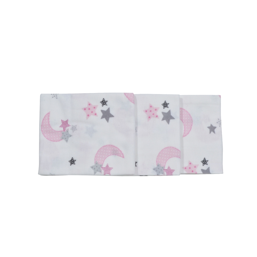 Set 3 scutece din finet 80x80 cm Nichiduta Pink Moon