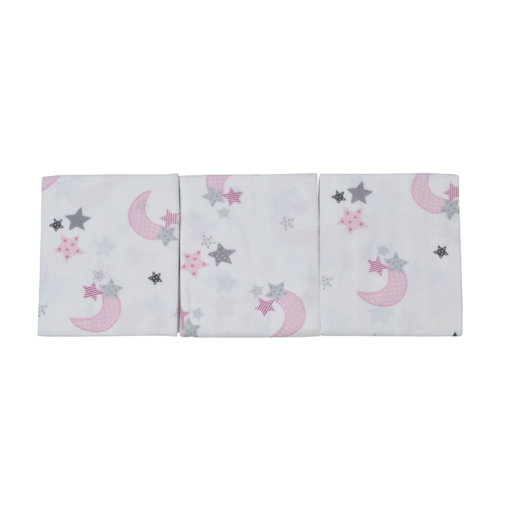 Set 3 scutece din finet 80x80 cm Nichiduta Pink Moon - 1 | YEO