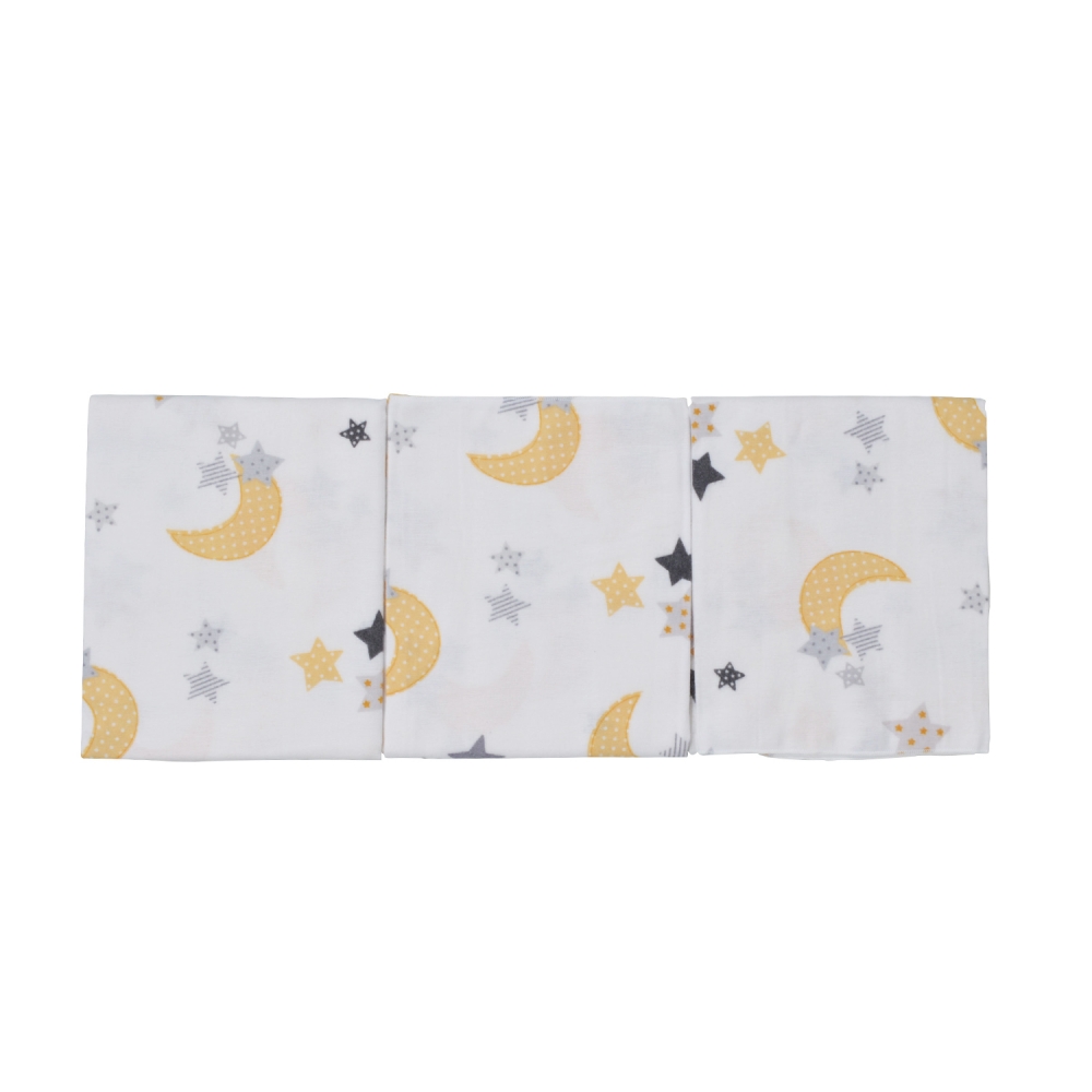 Set 3 scutece din finet 80x80 cm Nichiduta Yellow Moon - 1 | YEO