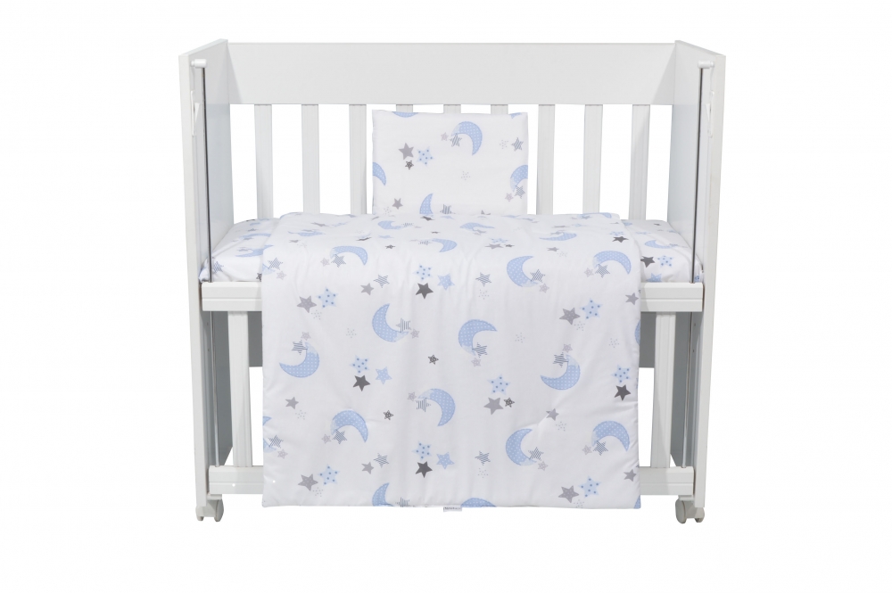 Set lenjerie 4 piese Mini Cot Blue moon white - 2 | YEO