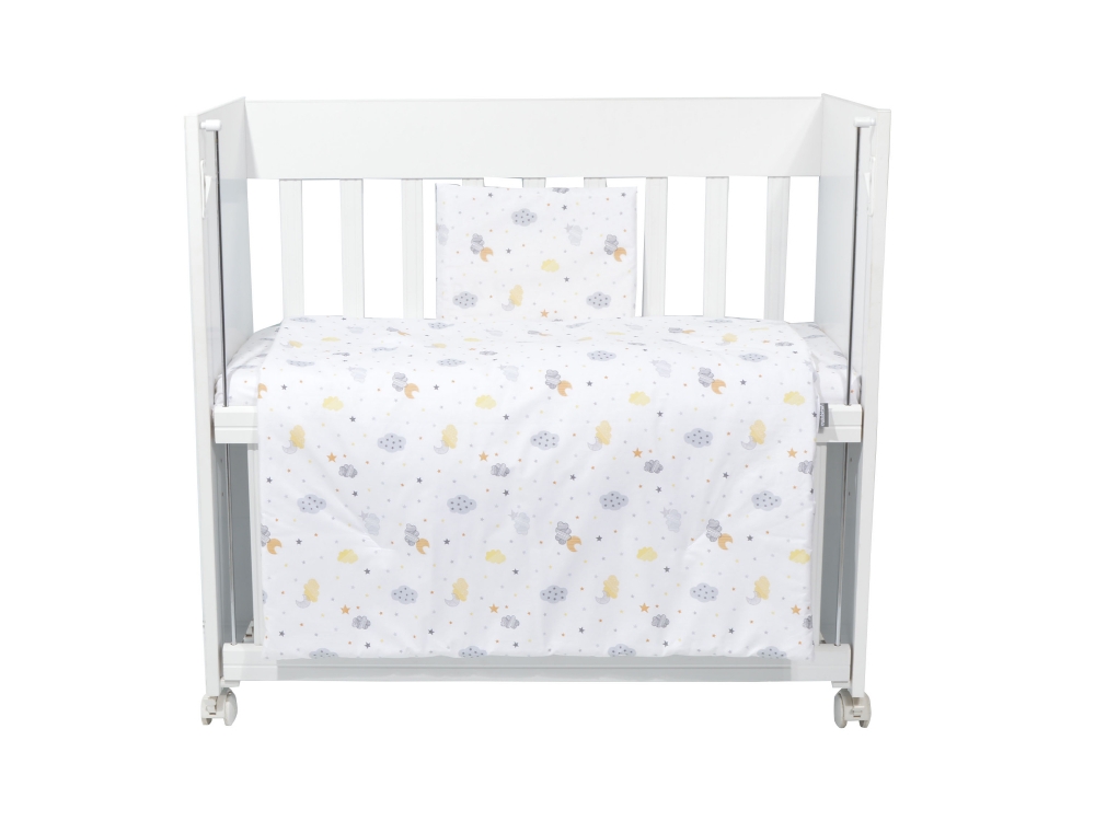 Set lenjerie 4 piese Mini Cot Grey Clouds - 3 | YEO