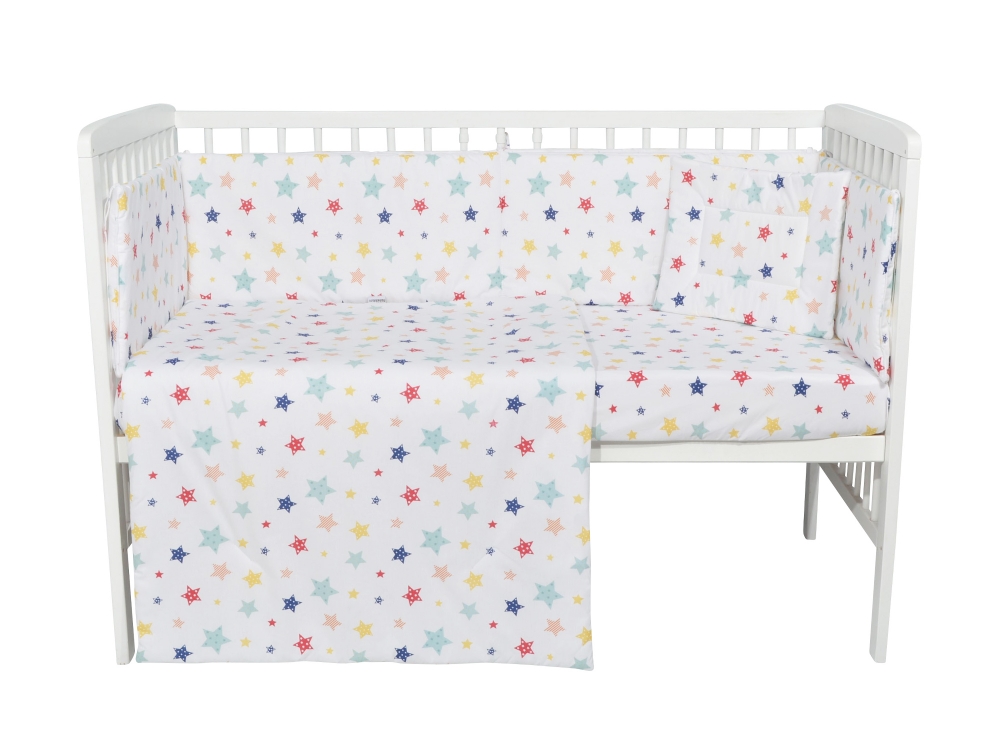 Set lenjerie patut cu 5 piese Colorful Stars