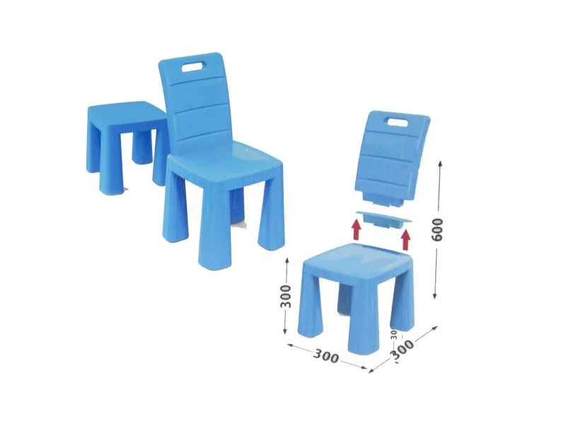 Set masa copii+scaun taburet 045801 albastru - 1