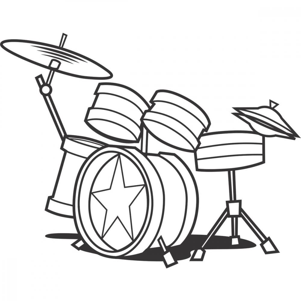 Sticker perete copii Drums 100 x 80 cm