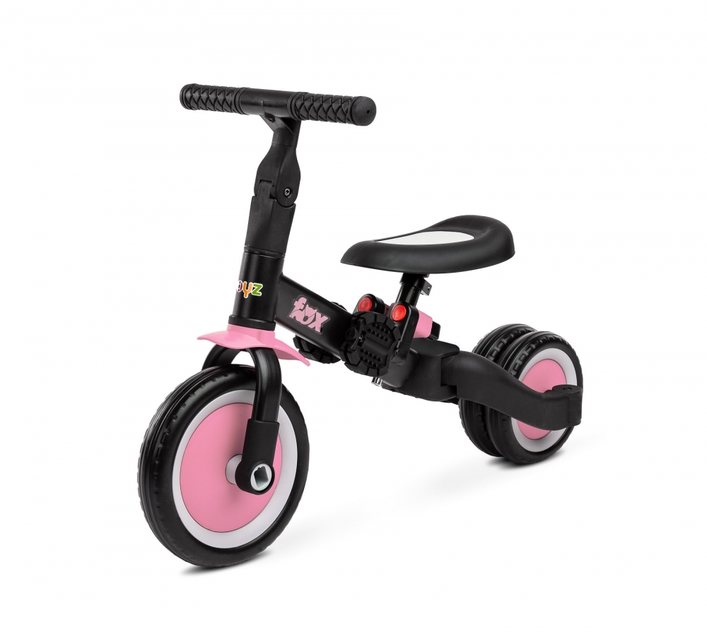 Tricicleta 2 in 1 Toyz Fox roz copii imagine noua responsabilitatesociala.ro