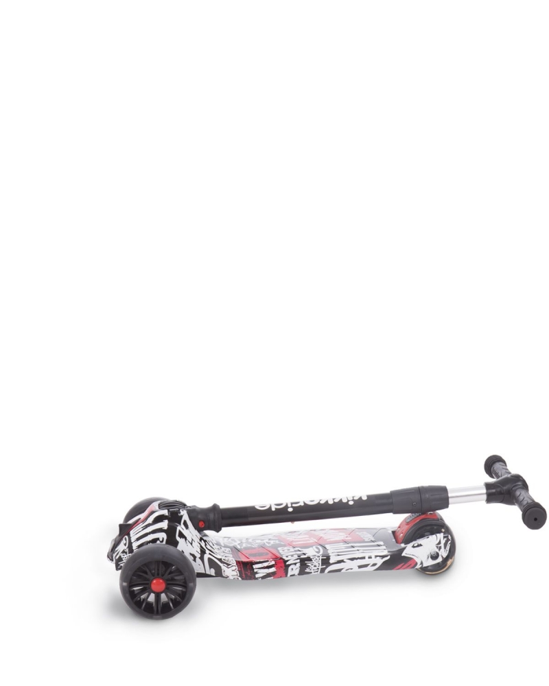 Trotineta pliabila cu lumini kikkaboo rebel black-white