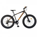 Bicicleta Fat Bike Carpat Hercules 20 inch C2019B 6 viteze culoare negru/portocaliu