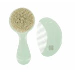 Set piepten si perie cu peri naturali KikkBoo Mint