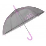 Umbrela manuala reflectorizanta gri cu roz Cool Kids Perletti