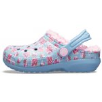 Slapi Crocs Classic Lined Graphic Clog K Chambray Blue/Carnation 19 (115 mm - C4)