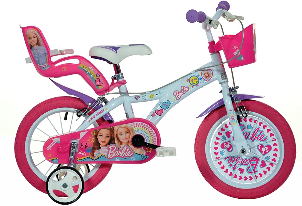 Bicicleta Dino Bikes pentru fetite Barbie 14 inch Barbie imagine 2022 protejamcopilaria.ro