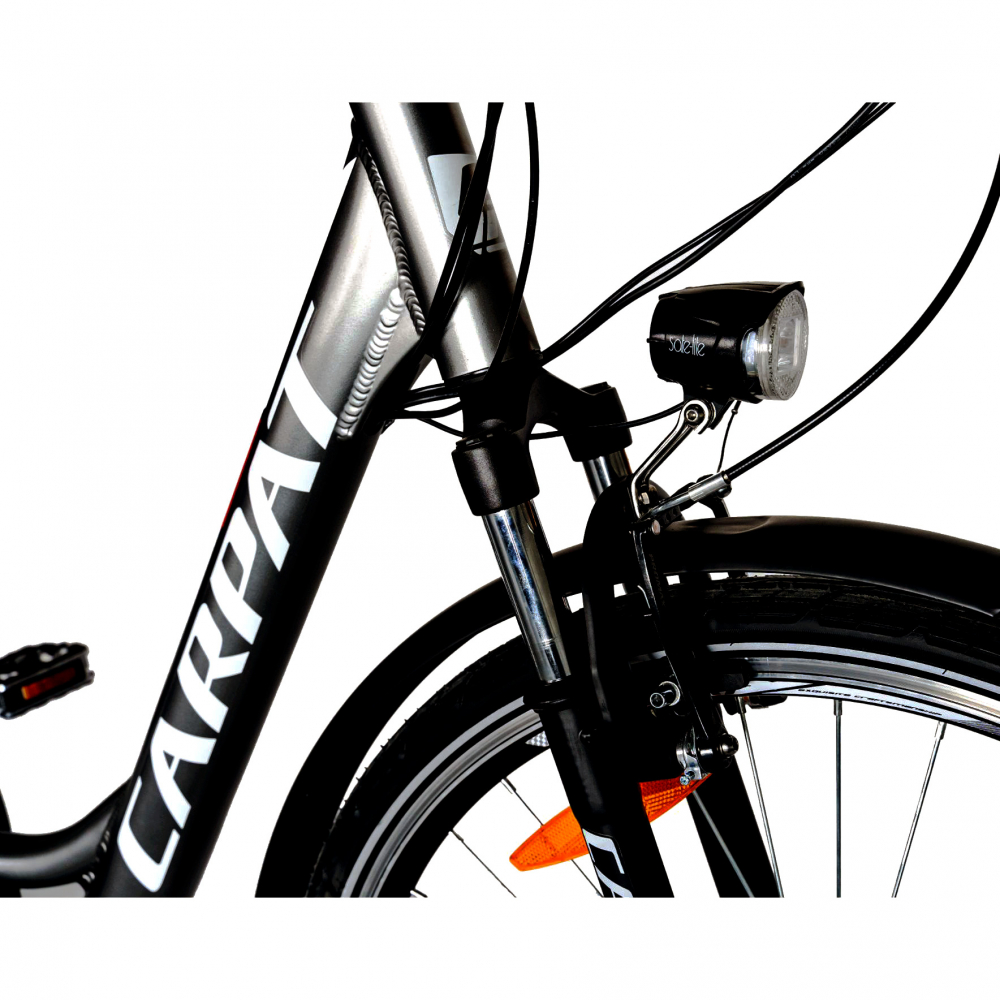 Bicicleta electrica City E-BIKE C1010E roata 28 inch negrualb