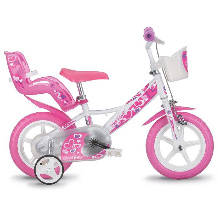 Bicicleta pentru fetite 124 RLN diametru 12 inch DINO BIKES imagine noua