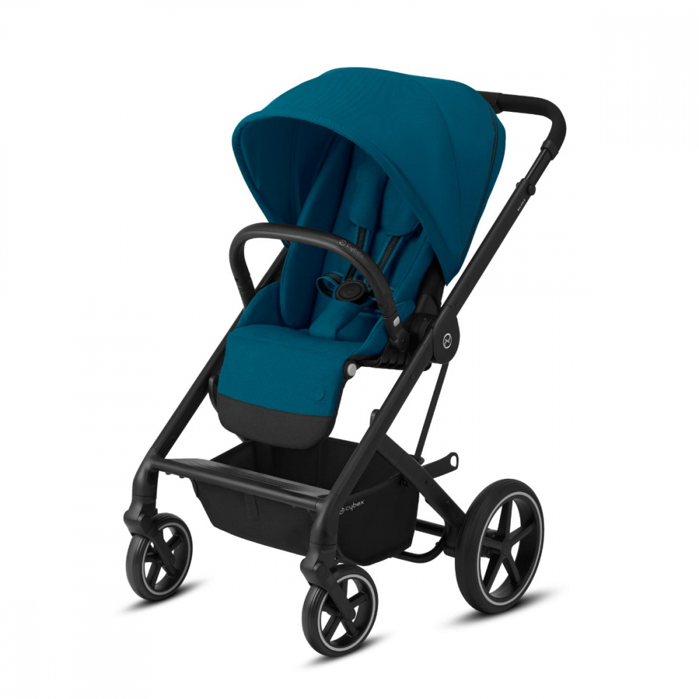 Carucior 2 in 1 Cybex Balios S Lux cadru negru River Blue