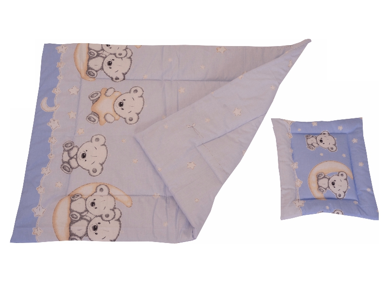 Lenjerie Bear On Moon Blue M1 4+1 piese 120x60 - 2