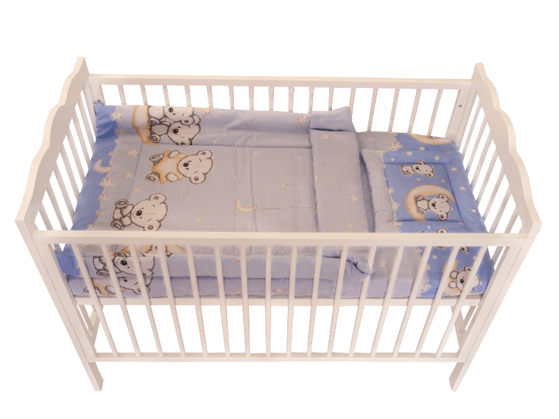 Lenjerie Bear On Moon Blue M1 4+1 piese 120x60 - 3