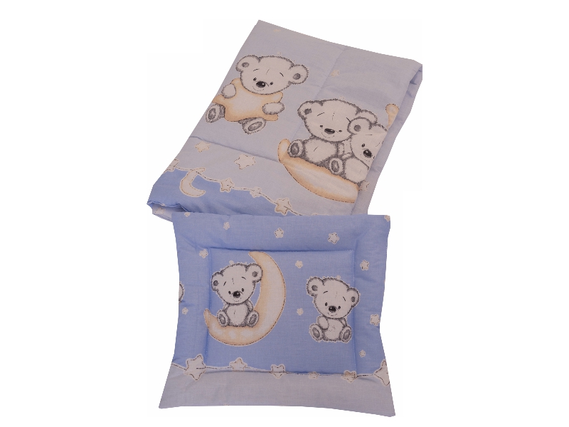 Lenjerie Bear On Moon Blue M1 4+1 piese 120x60 - 4