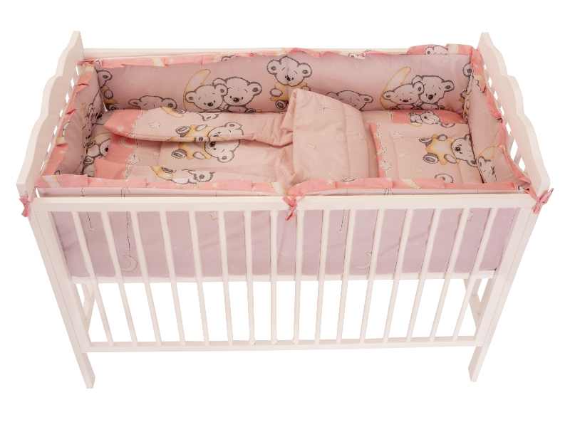 Lenjerie Bear On Moon Pink M2 4+1 piese 120x60