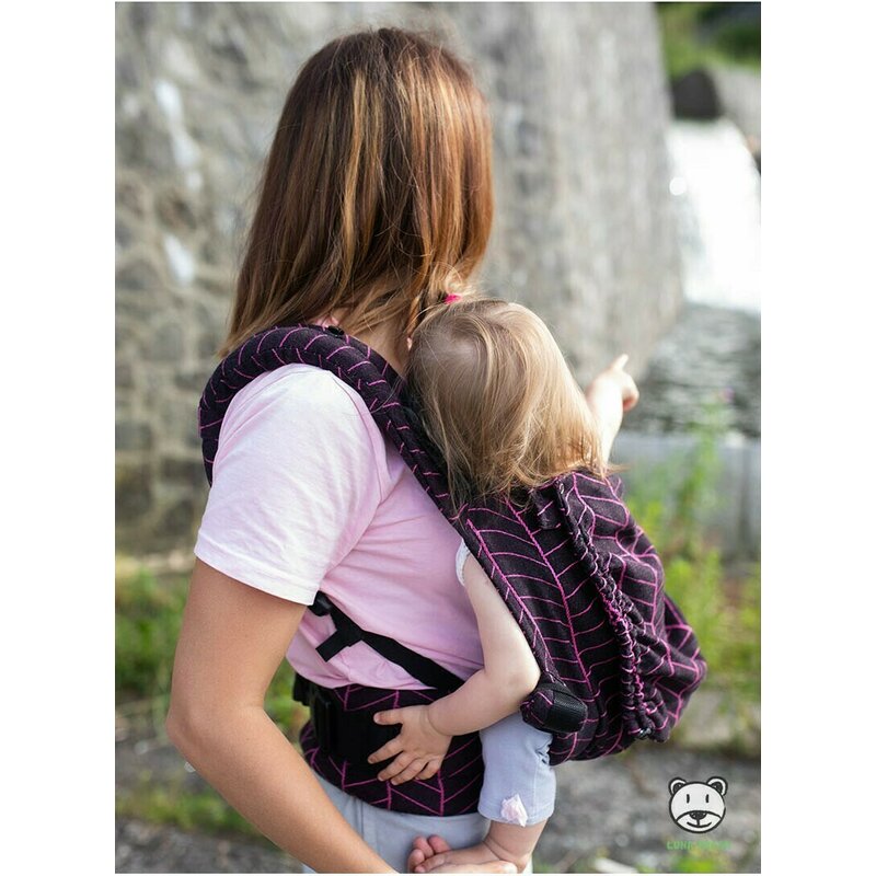 Marsupiu ajustabil grow up wrap big herringbone dark pink luna dream