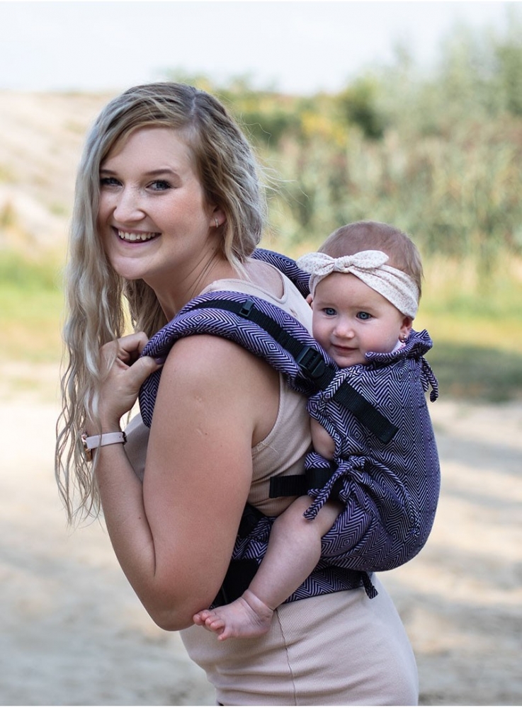 Marsupiu ergonomic kinder hop multi soft diamond lavander