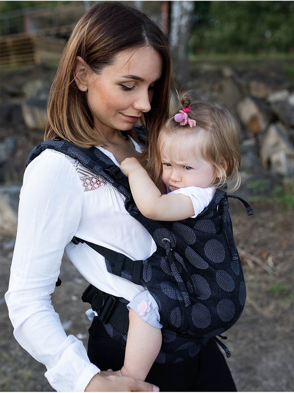 Marsupiu ergonomic Kinder Hop Multi Soft Dots Dark Grey - 2 | YEO