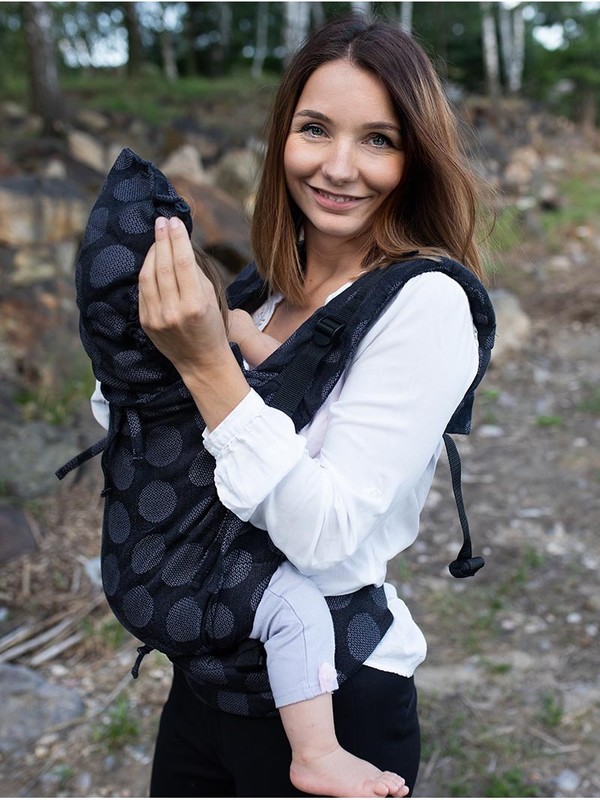 Marsupiu ergonomic Kinder Hop Multi Soft Dots Dark Grey - 3 | YEO