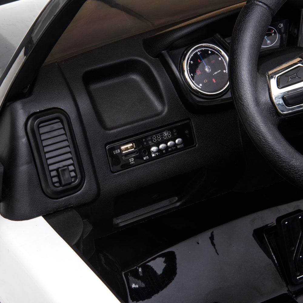 Masinuta electrica cu roti din cauciuc Ford Raptor Police alb - 1