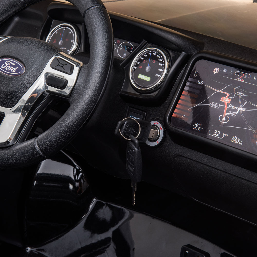 Masinuta electrica cu roti din cauciuc Ford Raptor Police alb - 3
