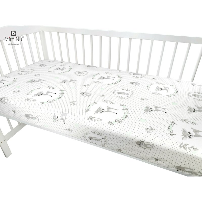 Cearceaf cu elastic 120x60 cm deer grey miminu