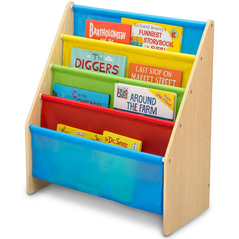 Organizator carti cu cadru din lemn Natur Multicolor Delta Children imagine noua