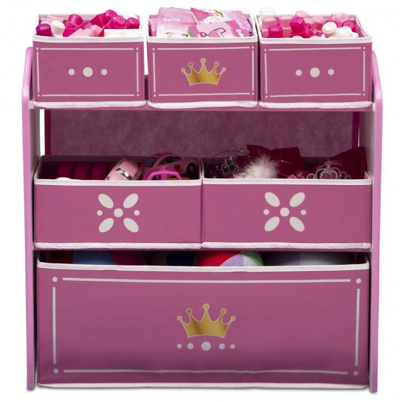 Organizator jucarii cu cadru din lemn Princess Crown Delta Children imagine noua