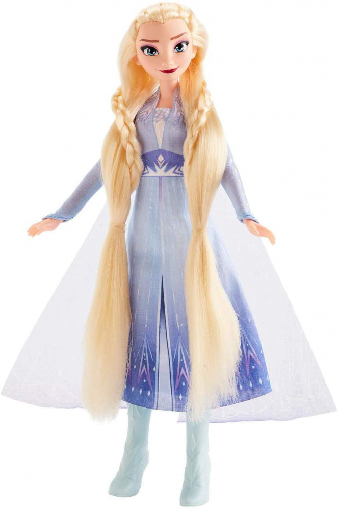 Papusa Frozen2 Elsa cu par lung pentru impletit