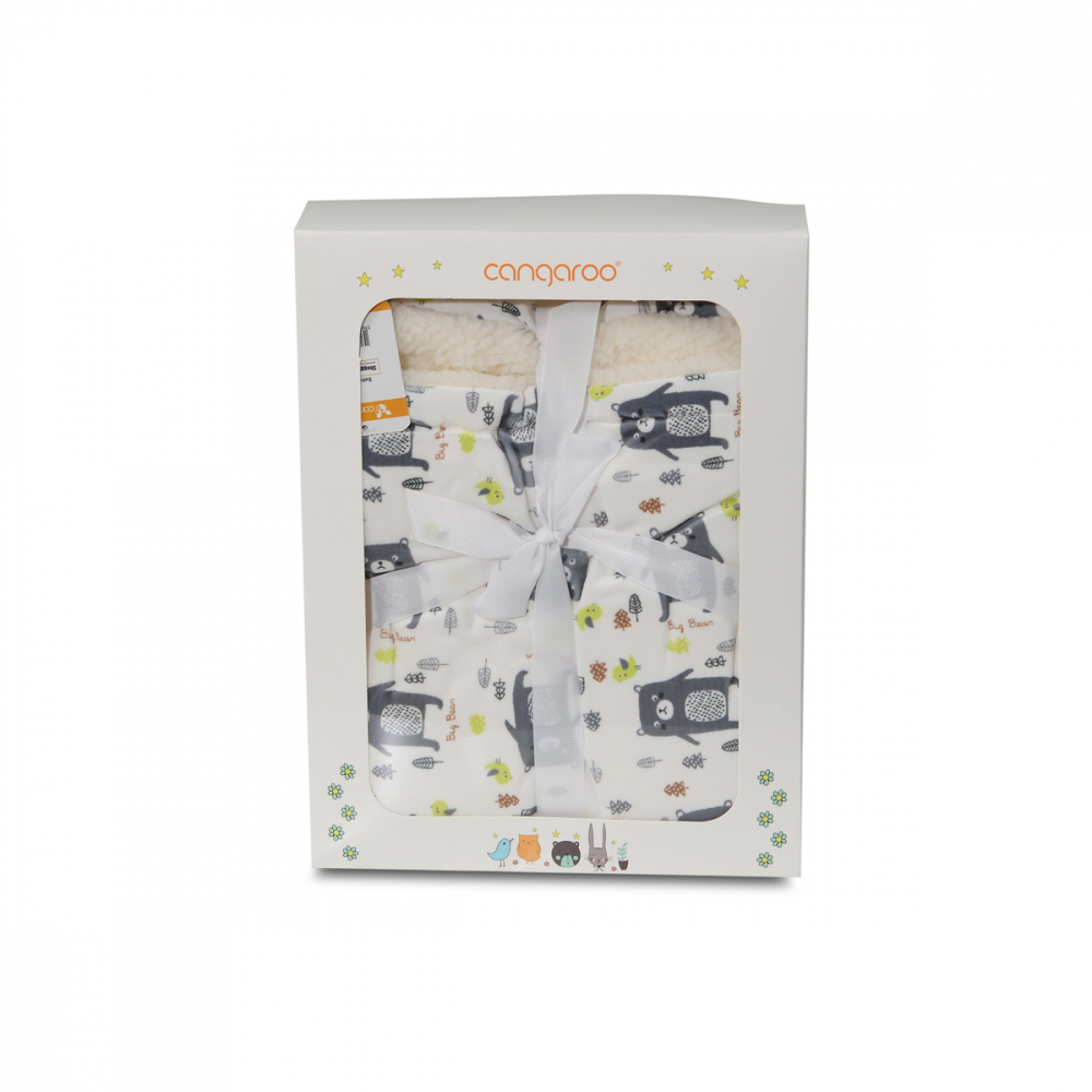 Paturica cu doua fete 75 x 105 cm cangaroo shaggy light grey