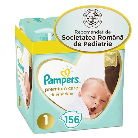 Scutece Pampers Premium Care XXL Box Nou Nascut Marimea 1, 2-5 kg, 156 buc
