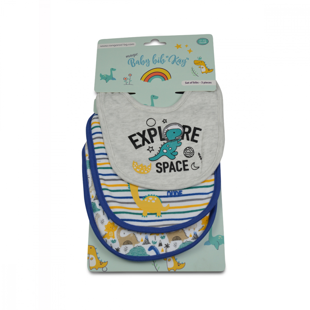 Set 3 bavete de bumbac kay blue