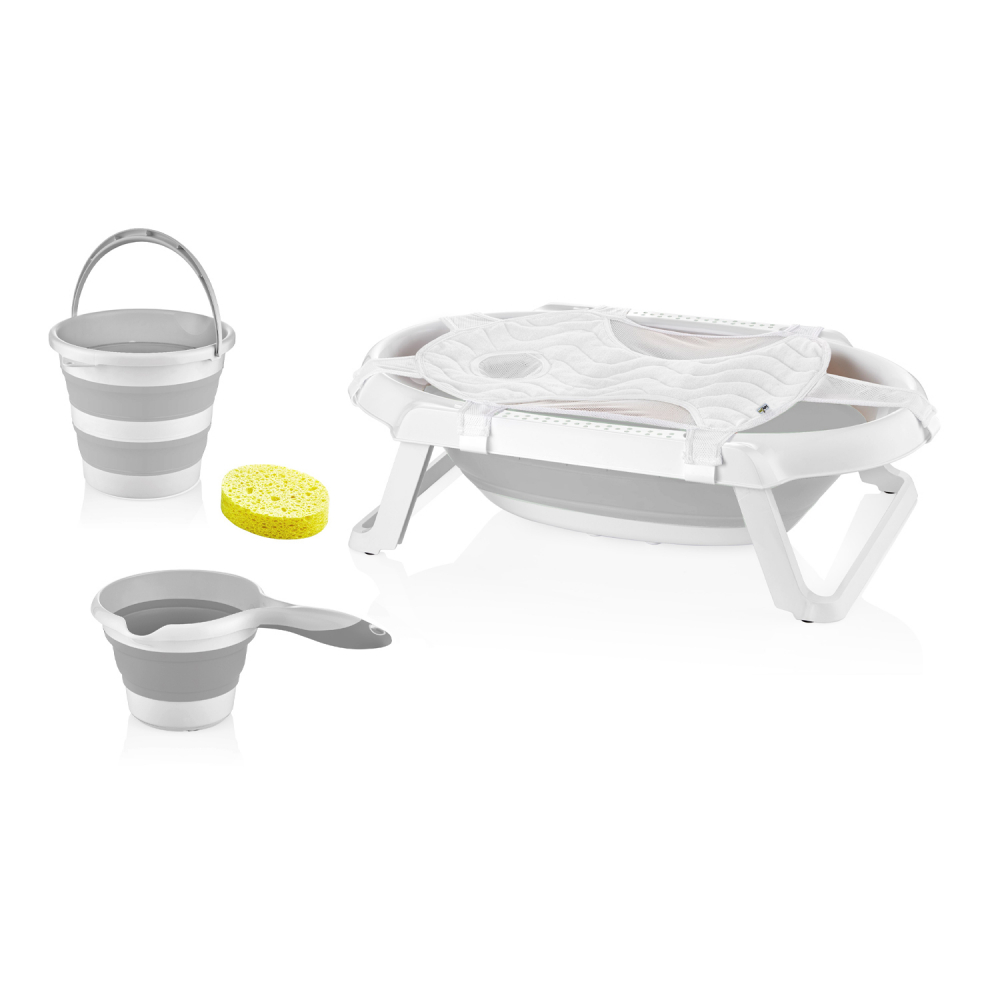 Set de baie cu 5 piese si cadita pliabila Babyjem Grey - 3 | YEO