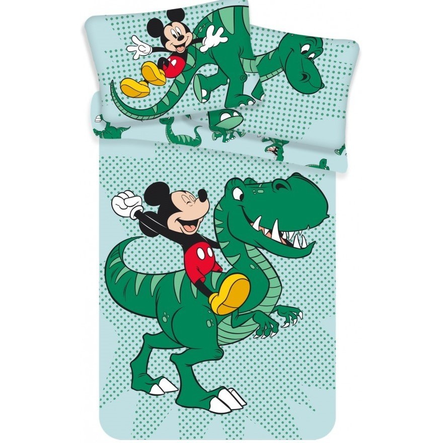 Set lenjerie pat copii Mickey Dino 100x135 + 40x60 SunCity JFK024775 - 1 | YEO