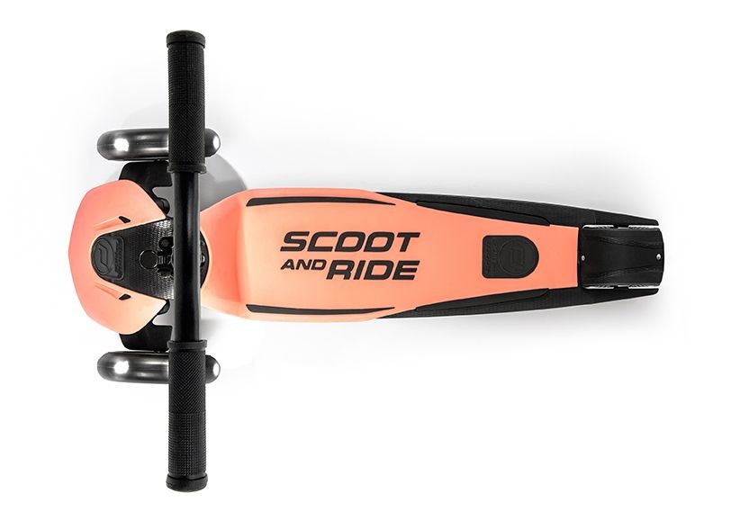 Trotineta pliabila pentru copii si adulti cu roti luminoase Scoot Ride Highwaykick 5 Peach