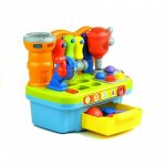 Jucarie interactiva banc de lucru multifunctional cu muzica si lumini Hola Toys