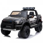 Masinuta electrica cu roti din cauciuc Ford Raptor Police negru