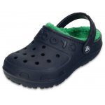 Slapi Crocs Hilo Lined Clog Kids Navy/Grass Green 22 (132 mm - C6)