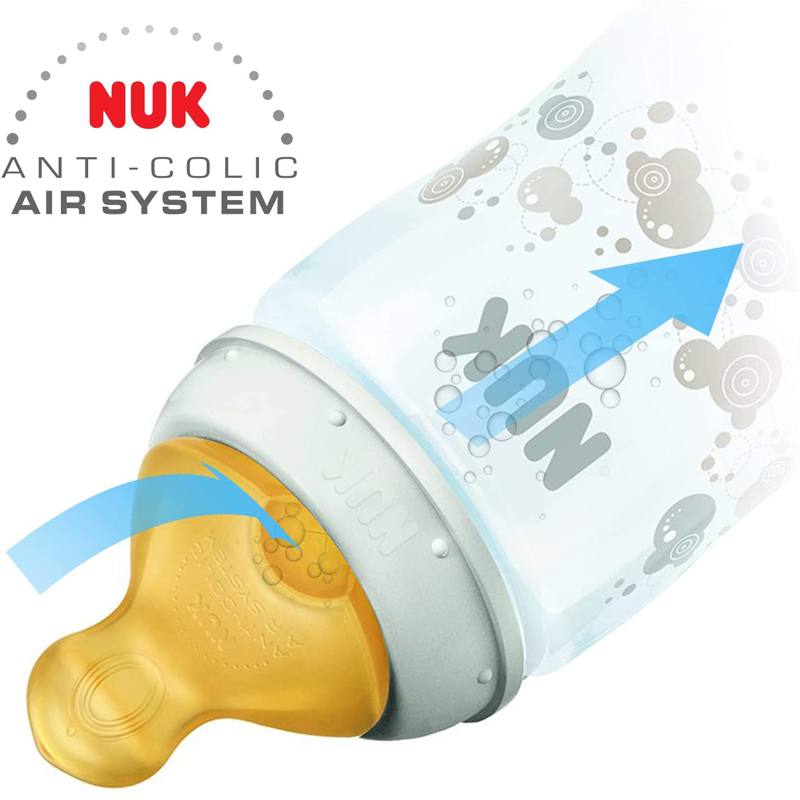 Biberon Nuk First Choice Plus sticla 120 ml tetina latex M 0-6 luni stelute - 1 | YEO