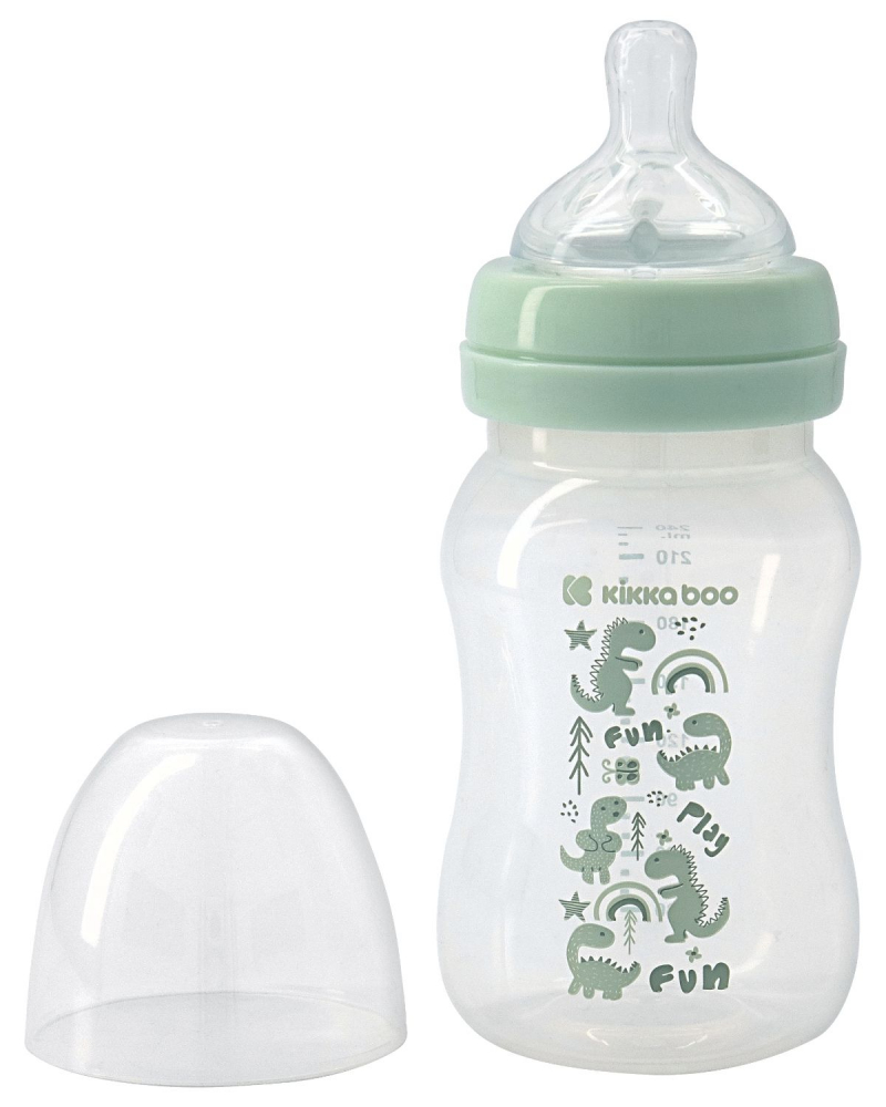 Biberon anti-colici 240ml kikkaboo dinosaur mint