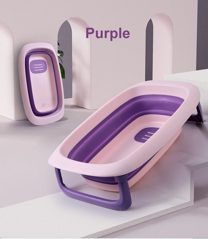Cadita pliabila cu suprafata antiderapanta Little Mom Baby Swim Purple accesorii imagine 2022